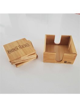 Sous-verres en bambou avec support